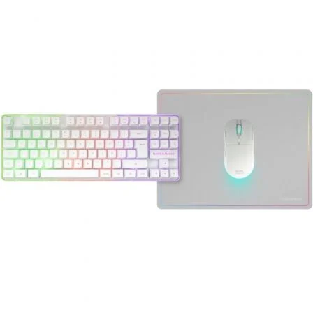 Mars Gaming Combo Gaming Inalámbrico 3 en 1 MCPWTKL con Teclado TKL, Ratón 3200 DPI y Alfombrilla